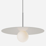 Bola Disc Pendant - Chrome / Sand / Opaline