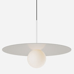 Bola Disc Pendant - Matte White / Sand / Opaline
