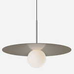 Bola Disc Pendant - Chrome / Taupe / Opaline