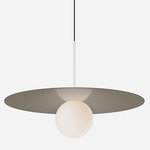 Bola Disc Pendant - Matte White / Taupe / Opaline