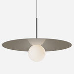 Bola Disc Pendant - Matte Black / Taupe / Opaline