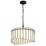 Annabelle Semi Flush / Pendant - Matte Black / White