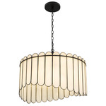 Annabelle Semi Flush / Pendant - Matte Black / White