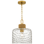 Baltic Pendant - Brushed Gold / Clear Water