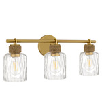 Baltic Bathroom Vanity Light - Brushed Gold / Clear Water