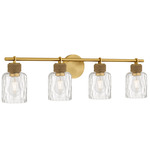 Baltic Bathroom Vanity Light - Brushed Gold / Clear Water