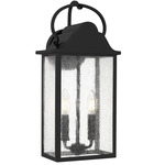 Damian Outdoor Wall Sconce - Matte Black / Clear