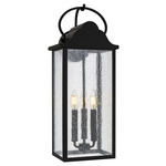 Damian Outdoor Wall Sconce - Matte Black / Clear