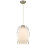 Evelynn Pendant - Brushed Nickel / Clear Opal