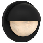 Harlowe Outdoor Wall Sconce - Matte Black / Etched Alabaster