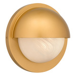Harlowe Outdoor Wall Sconce - Weathered Brass / Etched Alabaster