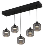 Lenora Color Select Linear Multi-Light Pendant - Matte Black / Smoke