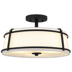 Sloane Semi Flush Ceiling Light - Matte Black / White