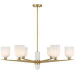 Collier Chandelier - Warm Brass / White Opal