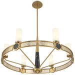 Farrell Chandelier - Warm Brass / White Opal
