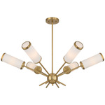 Denison Chandelier - Warm Brass / White Opal