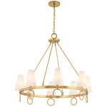 Wilkes 8-Light Chandelier - Warm Brass / White