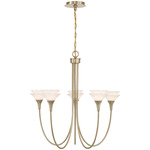 Florena Chandelier - Noble Brass / White