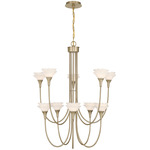 Florena Chandelier - Noble Brass / White