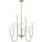 Chester Chandelier - Noble Brass / White Opal