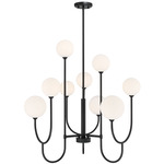 Chester Chandelier - Matte Black / White Opal