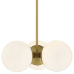 Turin Chandelier - Warm Brass / White Opal