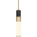 Farrell Pendant - Warm Brass / White Opal