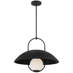 Lehigh Pendant - Matte Black / White Opal