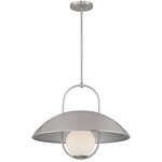 Lehigh Pendant - Satin Nickel / White Opal