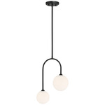 Chester Pendant - Matte Black / White Opal