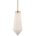 Leland Pendant - Noble Brass / White Opal