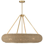 Gaia Pendant - Warm Brass / Woven Seagrass