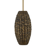 Tierra Brisa Pendant - Riviera Brass / Natural Water Hyacinth