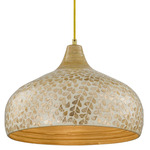 Kemp Pendant - Ivory / Gold Shell / Bamboo