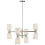 Baldwin 8-Light Chandelier - Satin Nickel / White Opal