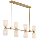 Baldwin Linear Chandelier - Noble Brass / White Opal