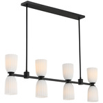 Baldwin Linear Chandelier - Matte Black / White Opal