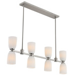 Baldwin Linear Chandelier - Satin Nickel / White Opal