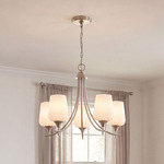 Octave Chandelier w/Opal Glass - Satin Nickel / White Opal