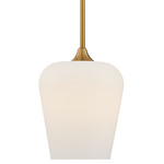 Octave Mini Pendant w/Opal Glass - Warm Brass / White Opal