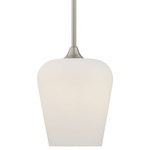 Octave Mini Pendant w/Opal Glass - Satin Nickel / White Opal