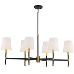 Brody Linear Chandelier - Matte Black / Warm Brass / White
