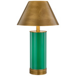 Molly Rechargeable Table Lamp - Green / Brass