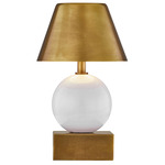 Silas Rechargeable Table Lamp - White / Brass