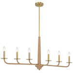 Cannon Linear Chandelier - Warm Brass / Rope