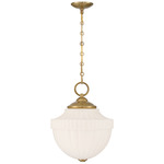 Montrose Pendant - Warm Brass / White Opal