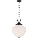 Montrose Pendant - Matte Black / White Opal