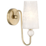 Sheldon Wall Sconce - Noble Brass / Ice