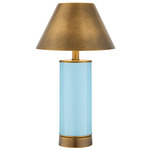 Molly Rechargeable Table Lamp - Light Blue / Brass