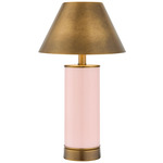 Molly Rechargeable Table Lamp - Pink / Brass